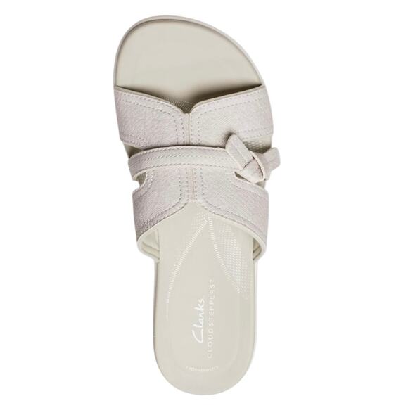 Clarks Womens Cloudsteppers Breeze Rae Mia Slip On Flat Sandals White Size 7 1/2 - Picture 5 of 6